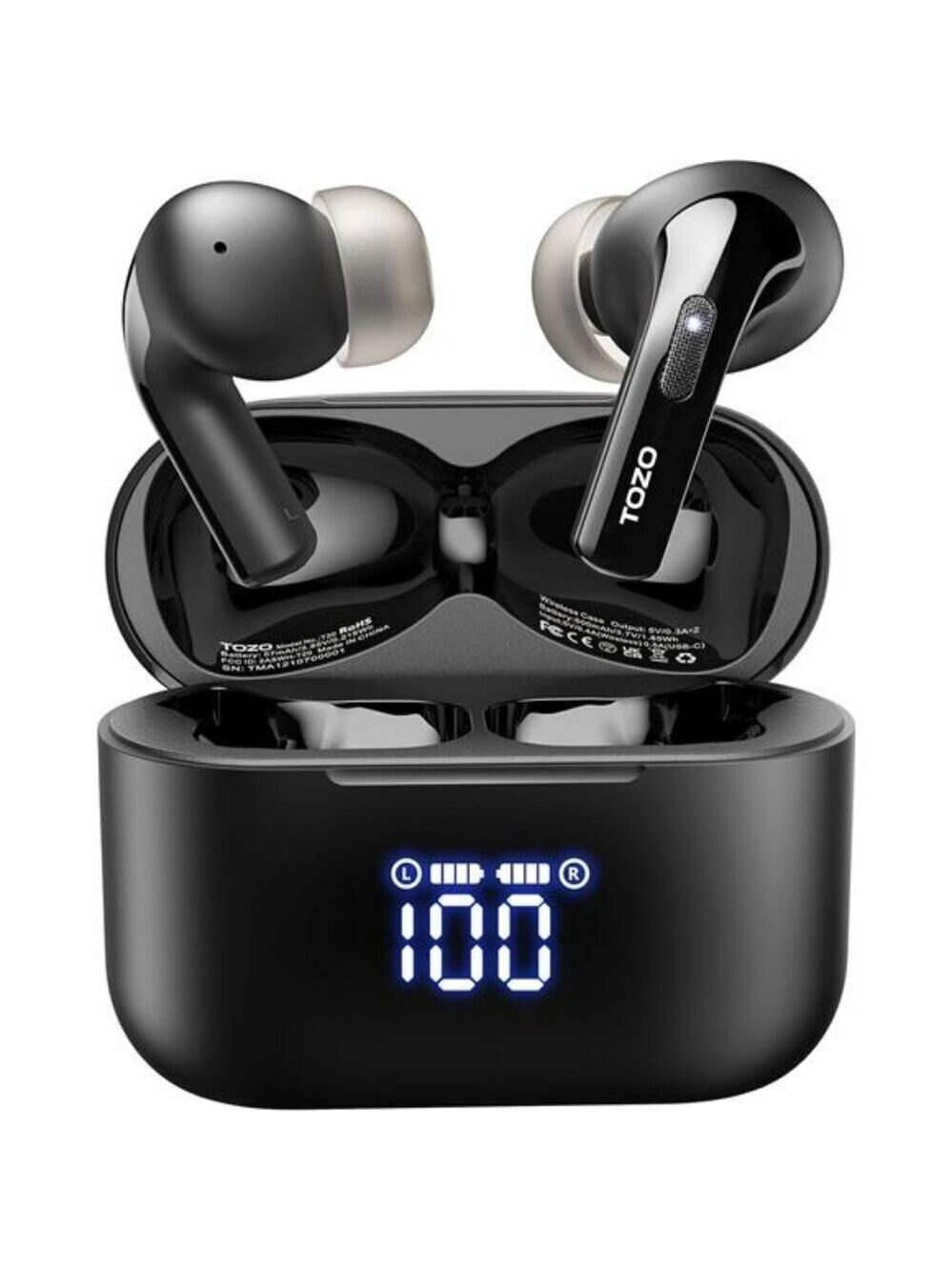 Wireless Bluetooth Earbuds Noise Cancelling Waterproof with Charging Case LED